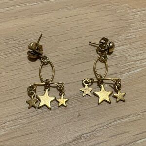 Gold Star Dangle Earrings